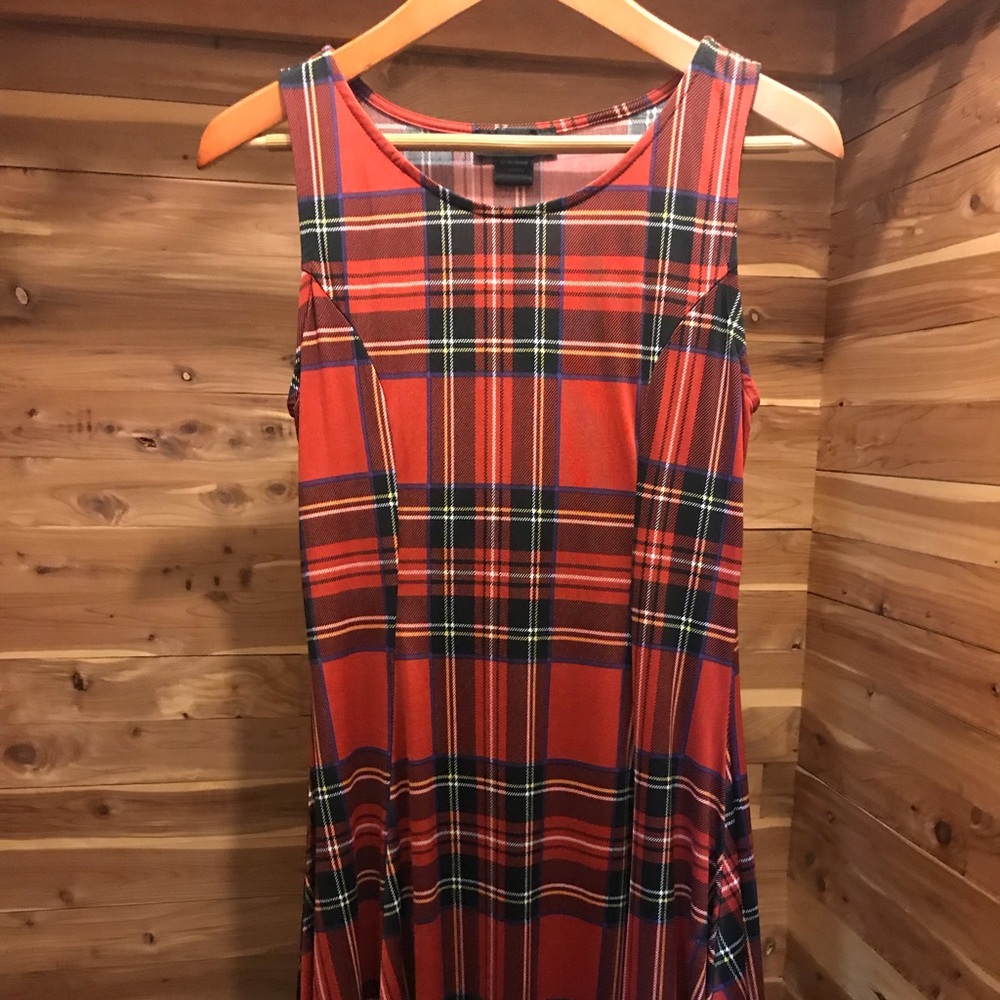 Red plaid dress